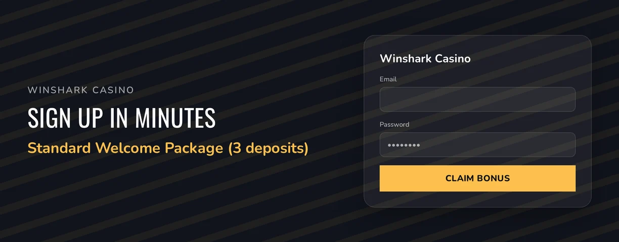 Claim welcome bonus form.